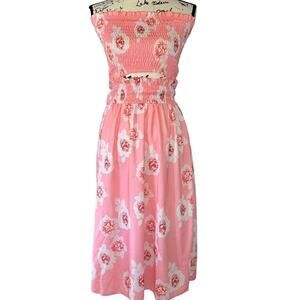 Angashion 2 piece floral crop top maxi dress small